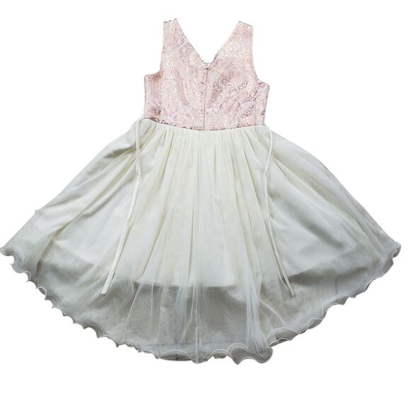 American Princess Jacquard Dress Girls Size 10 Ball Gown Pearl Tiered Tulle - Picture 7 of 9